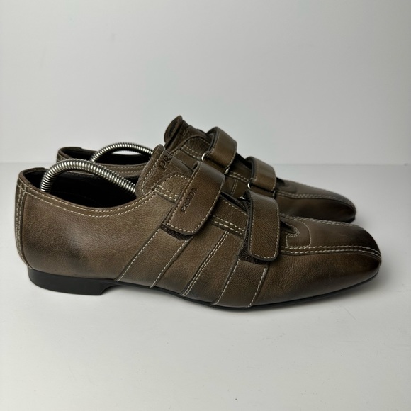 Men’s Prada Brown Leather Loafers Strap 8.5 US, 7.5 UK - Picture 2 of 8